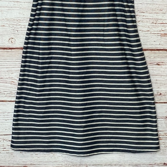 Madewell Off the Shoulder Melody Dress in Gray/White Stripe Sz XS - Picture 9 of 12